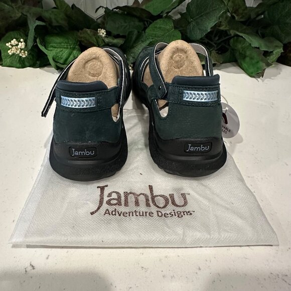 Jambu Womens Pine Adventure Designs Leather & Textile Relax Foam Criss-Cross San - Picture 6 of 12